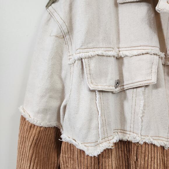 Andree mixed pattern button front boho lightweight jacket woman's size 1X - Picture 4 of 10